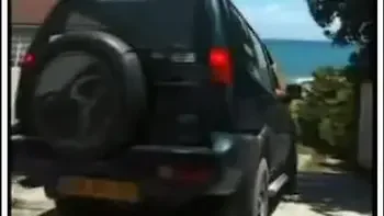 Horny black retro lady is sucking cock on her knees