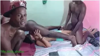 Another Day That The Neighbor Goes For Sugar And We End Up Having Fun With The Neighbor Three Black Cocks Against A Skinny White 16 Min