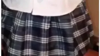 In Uniform: Upskirt Bubble Butt And Panty