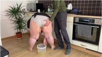 Wet Panties And A Waterfall Of Urine From A Lustful Stepmother-in-law