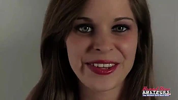 Petite Brunette Livia Sucks Cock Hard and Gets Wet Pussy Fucked Deep