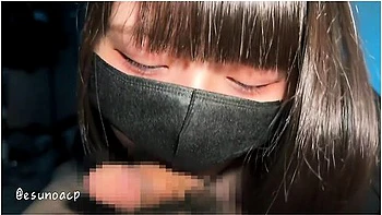 [pov] Japanese Woman Giving A Slow Blowjob While Staring At Her