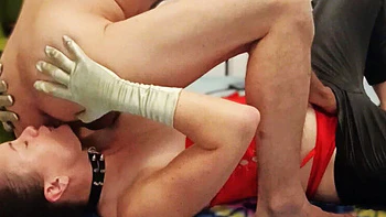 French Amateur in Satin Lingerie Gives Blowjob and Rimming for Cumshot