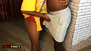 Nigerian Wife Seduced By Big Black Cock - Amateur Creampie Fuck