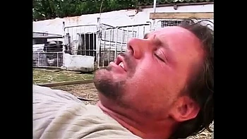 Jorg JJ fucks hot mature brunette with big boobs on farm