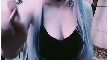 Horny Alternative Girl Smoker Shows Her Pussy (fetish)