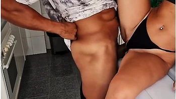 I Come Home Dressed In Leggings From The Gym And My Stepdad Gets Really Horny Fucking In The Kitchen