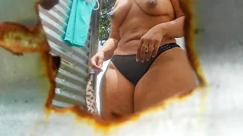 Katrina4deluxe & Pampammedallo - Indian Desi Aunty Big Ass Cameltoe Voyeur Bathroom Spy Hole Recording