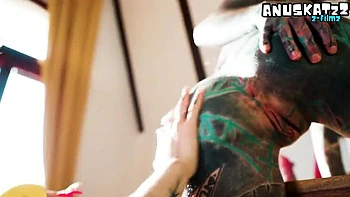 Skinny goth lesbians with tattoos and piercings intimate anal dildo stretching and squirting orgasm