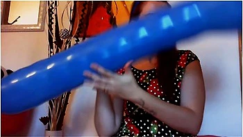 Nicoletta Plays With These Big Balloons Until She Comes Into A Fantastic