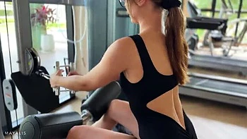 LilyCute Wild First Workout Session with Big Cock Doggy Style and Creampie