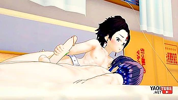 Demon Slayer Hentai - Tanjiro Handjob To Inosuke With Car Toon