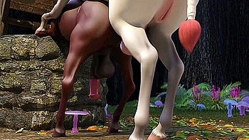 Fantastic Sentaur Girls With Horse Futa-cocks Fuck In The Woods