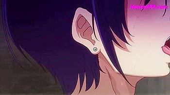 She is given a hand job and a blowjob, and ejaculates in her mouth while she is swallowing in the cowgirl position.