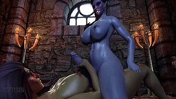 Two Futanari Elfs Fuck Each Other With Their Big Cocks 2.5