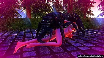 Yorha 2b Railed By Insectoid Monster (palefire34)