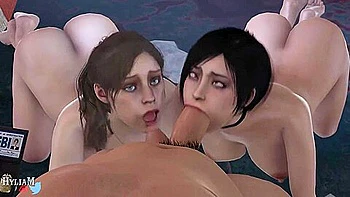 Ada And Claire Double Blowjob