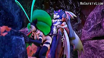 Furry Wolf Fucks Two Succubus