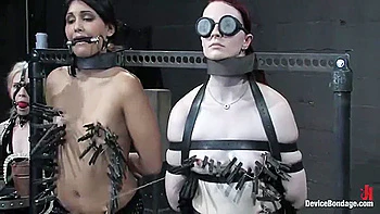 Three Models Suffer On Their Knees Live