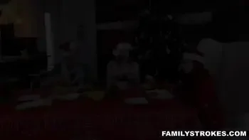 Crazy Teens Have A Christmas Fam Orgy