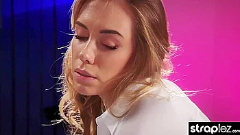 Watch This Busty Blonde Fuck Her Girlfriend With Her Strapon