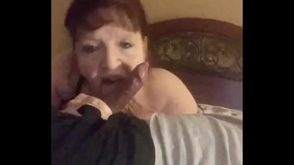 Grandma sucking young cock