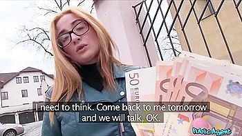 Sexy Redhead Student 18+ Nerd In Glasses Fucking In The Bushes - Outdoor Reality Porn