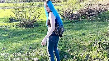 Sex In The Woods With Busty Classmate. Young Russian Student 18+ Takes Creampie In Pussy