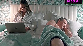 : Stepmom Helps To Cum Stepson In Share Bed While Working Till Get Pussy Creampie And Facial