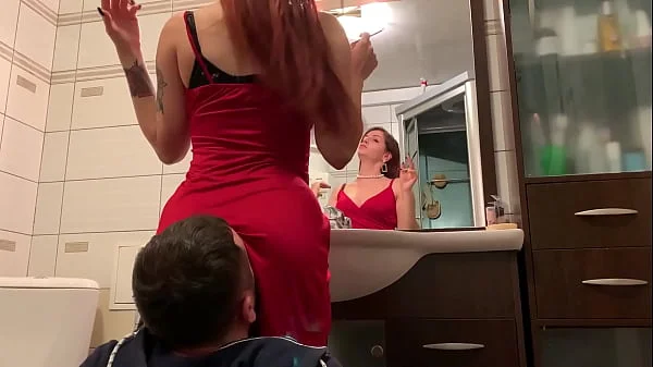 Mistress Sofi in Red Dress Use Chair Slave - Ignore Facesitting Femdom (Preview)