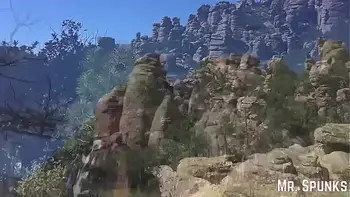 SHE DRINKS CUM INSTEAD OF WATER While Hiking in the Forest