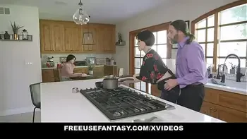 Horny Husband Fucks Both Wife And Stepdaughter After Work