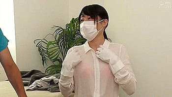 01B0223-The housekeeper who came to clean the room has a vibrator screwed into her throat
