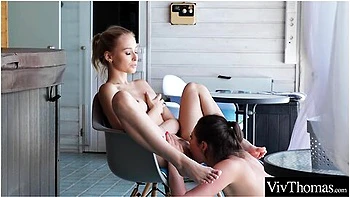 Sexy Brunette Licks Her Stunning Lesbian Lovers Pussy - Adriana Sephora, Helina Dream And Viv Thomas