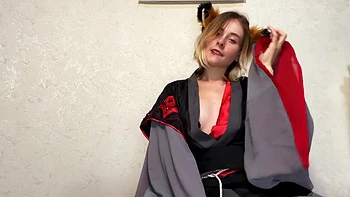 I Put On My Prettiest Red-and-black Kimono Today It Made Me Feel Sooo Soft And Shy I Sat Dow