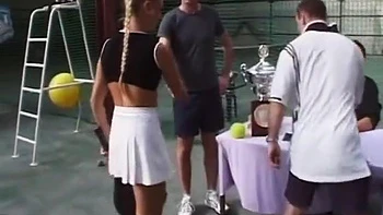 French Babes Riding Dick On The Tennis Court With Sophie Roche, Tiffany Hopkins And Adrianna Laurenti