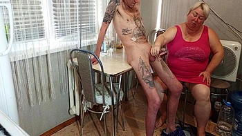 Neighbor Sucks And Jerks Off My Swollen Cock In Exchange For A Portion Of Hot Cum In Her Mouth