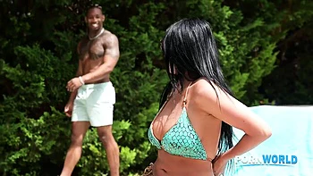 Sunbathing Hottie Anissa Kate Takes A Titty Cumshot After Poolside BBC DP Threesome GP3254