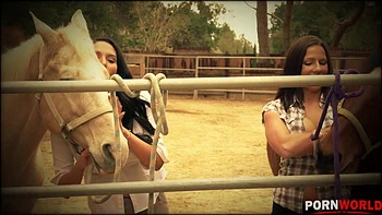 Busty Barnyard - Two Lesbian Bombshells Cram Their Twats