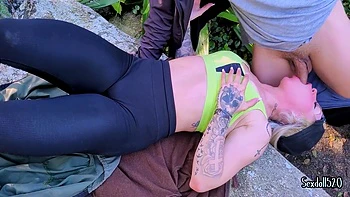 Slut Deep Throat Blowjob Outdoors For A Stranger!