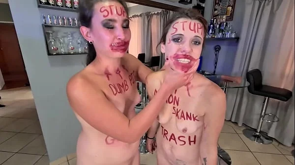 Two stupid whores doing stupid things | self humiliation and humiliating each other