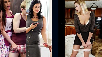 Perv Redhead Milf Walks In On Her Sexy Stepdaughter Tied Up To The Bed And Fucks Her (kendra James, Raylin Ann)