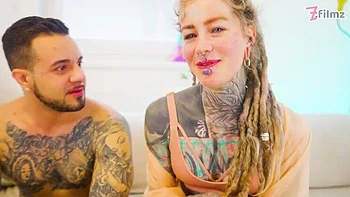 Tattooed babe Anuskatzz gets her tight ass stretched deep by thick Italian cock in wild anal fuck