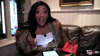 Hot Ebony Kiki Minaj having a DP with 2 hard cocks