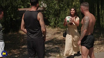 Busty German MILF Susi Has a Foursome with Three Younger Men