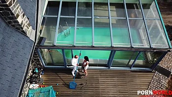 Top-heavy stunner Inna Innaki spreads her legs wide open for his fat cock GP1025