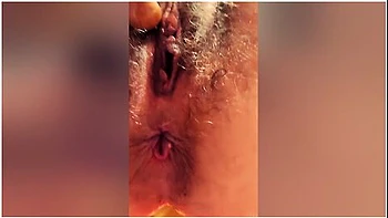 Hairy Ass & Pussy Mature German Squirting With Toy In Hammock, Hubby Jerking Hairy Cock Fucking