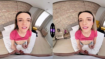 Playful teen Brenda Dixon rides cock in vr