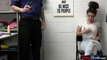 Cock addict teen thief Indica Flower offered her services to a LP officer