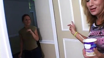 Busty mature lured young beauty into passionate dyke sex